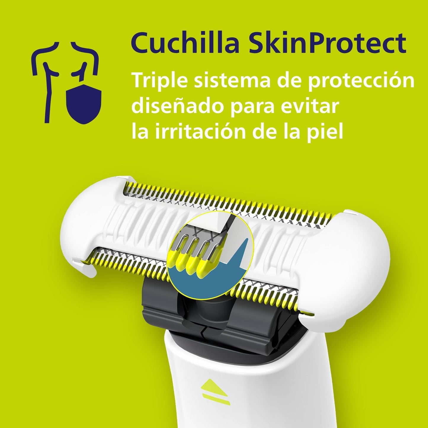 Philips OneBlade Intimate, Cuidado Íntimo, Recorta y Afeita con Protección Extra para la Piel, Depilación apurada y cómoda — sin rasurar completamente al ras, Modelo QP1924/30
