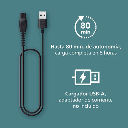 Philips Afeitadora Corporal series 3000 - Depiladora Masculina con sistema de protección, Recorta y depila zonas íntimas, Afeitado suave y apurado, 100% impermeable, 80 min. de autonomía, BG3480/15.