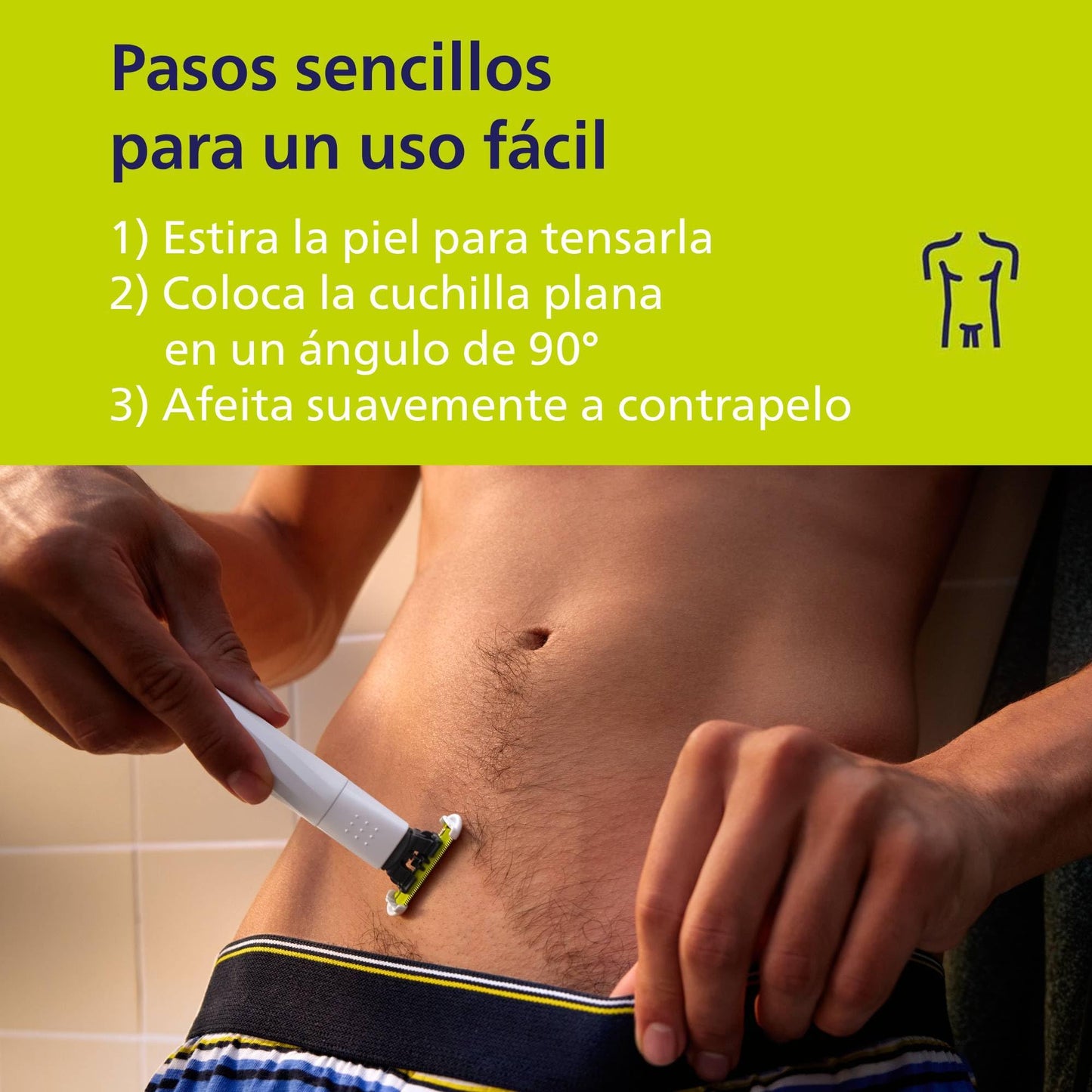 Philips OneBlade Intimate, Cuidado Íntimo, Recorta y Afeita con Protección Extra para la Piel, Depilación apurada y cómoda — sin rasurar completamente al ras, Modelo QP1924/30