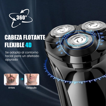Brightup Maquinilla de Afeitar Hombre con Cabezal Flotante 4D, Afeitadora Eléctrica en Húmedo y Seco para Hombres, Recortador de Barba Impermeable IPX6, Carga USB-C y Recorte Emergente