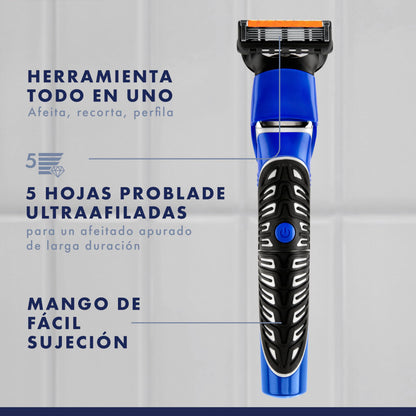 Gillette Recortadora Todo en 1: Recorta, Afeita Y Perfila con Precisión Cara Y Cuerpo, Resistente al Agua, Cortapelos 4 en 1 para Hombre con 3 Peines Y 1 Recambio Proglide